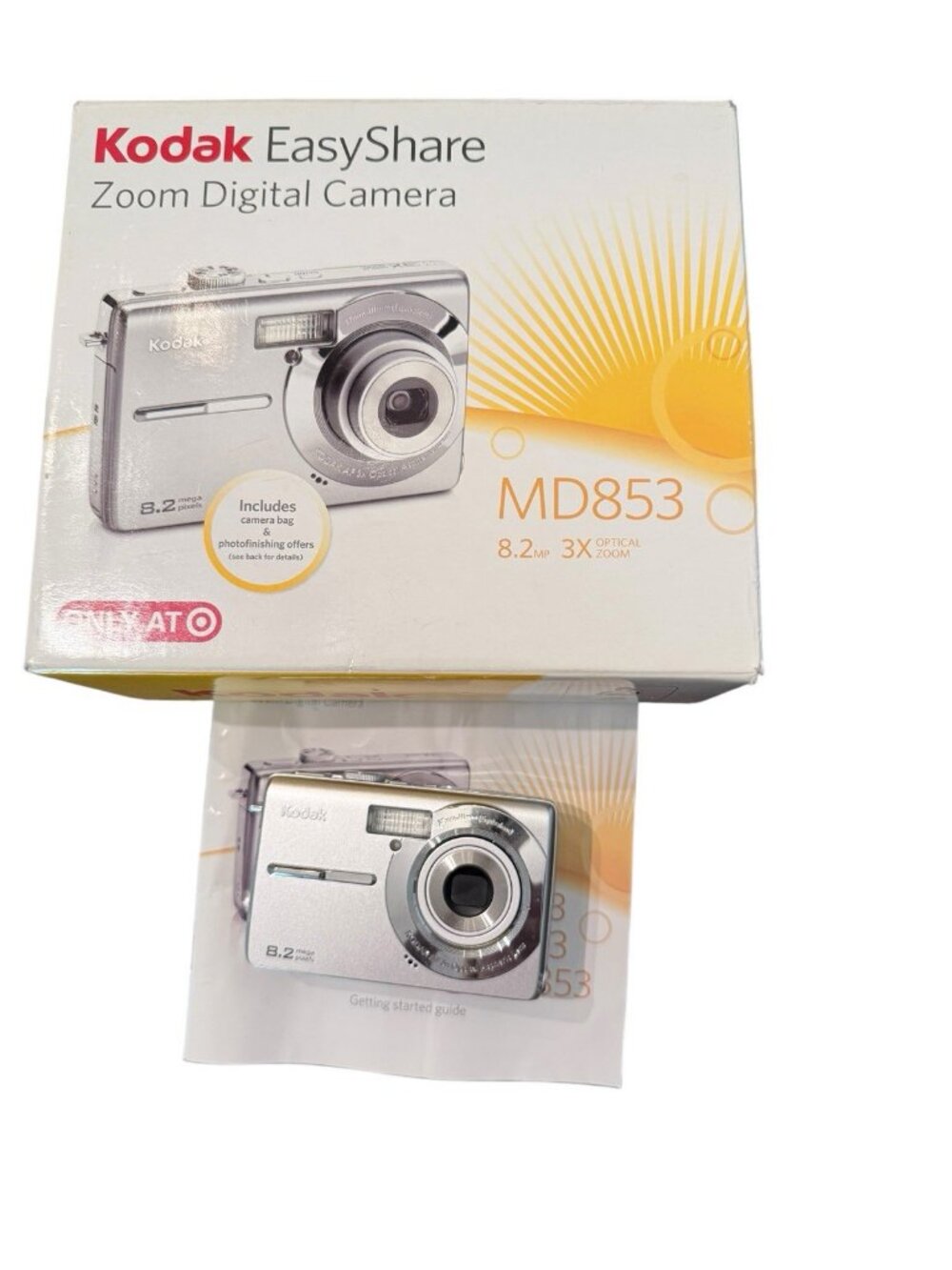 Kodak EasyShare MD853 Camera 8.2MP Digital Silver 3X Zoom Untested No Charger